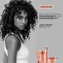 Kerastase Discipline line featuring keratin thermal cream for curly hair with anti-frizz benefits