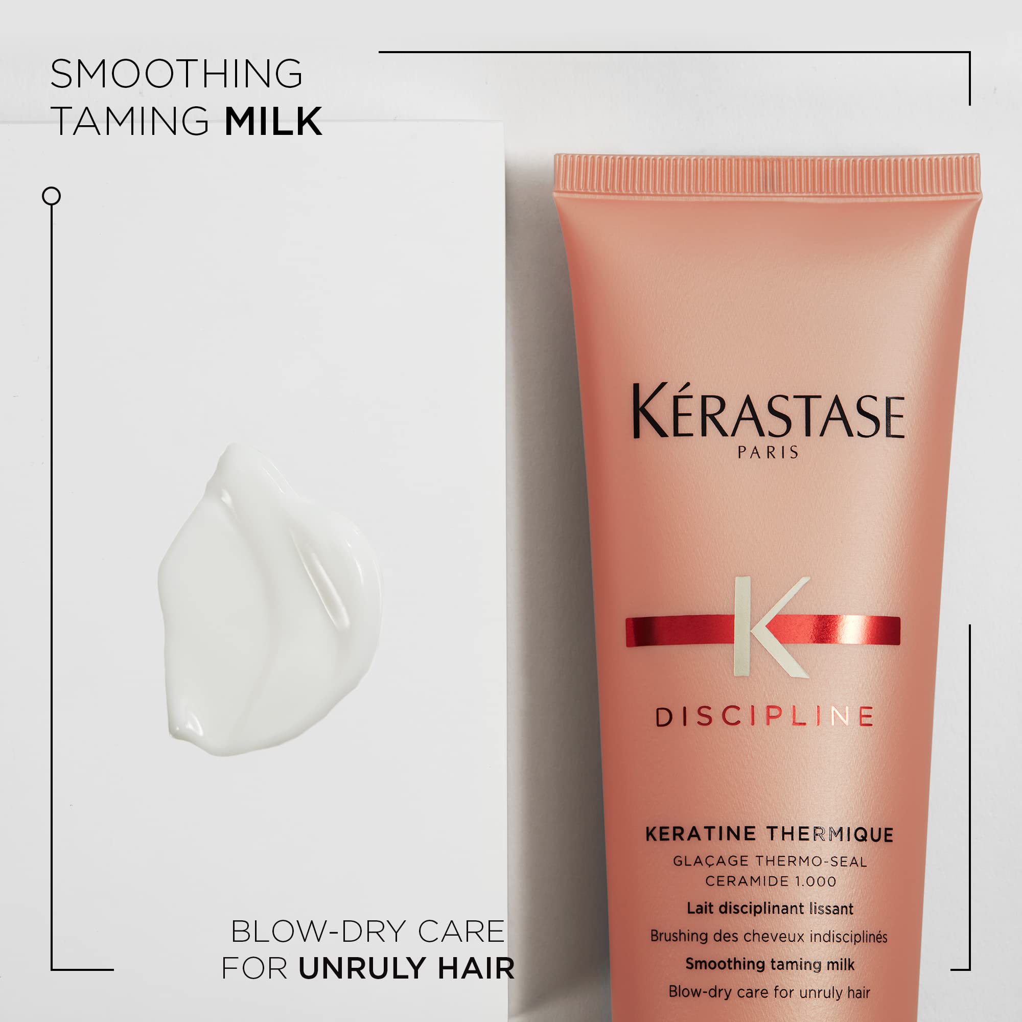 Kerastase Smoothing Taming Milk and Keratin Thermal Cream for Curly Hair for unruly hair care