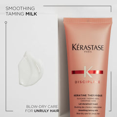 Kerastase Smoothing Taming Milk and Keratin Thermal Cream for Curly Hair for unruly hair care