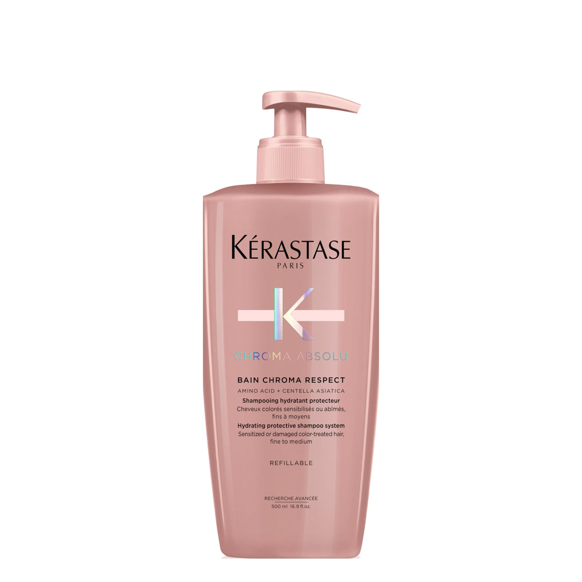 Kerastase Chroma Absolu Bain Chroma Respect Moisturizing Shampoo for Color-Treated Hair in a sleek bottle