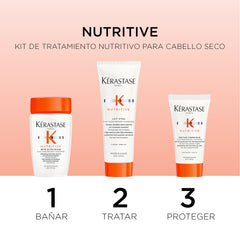 Kerastase Nutrition Discovery Kit UAE for dry hair treatment including shampoo, conditioner, and protective serum