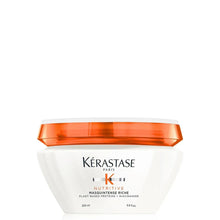 Kérastase Nutritive hair mask jar with orange lid, white body