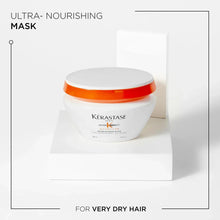 Ultra-nourishing hair mask jar with orange lid for very dry hair