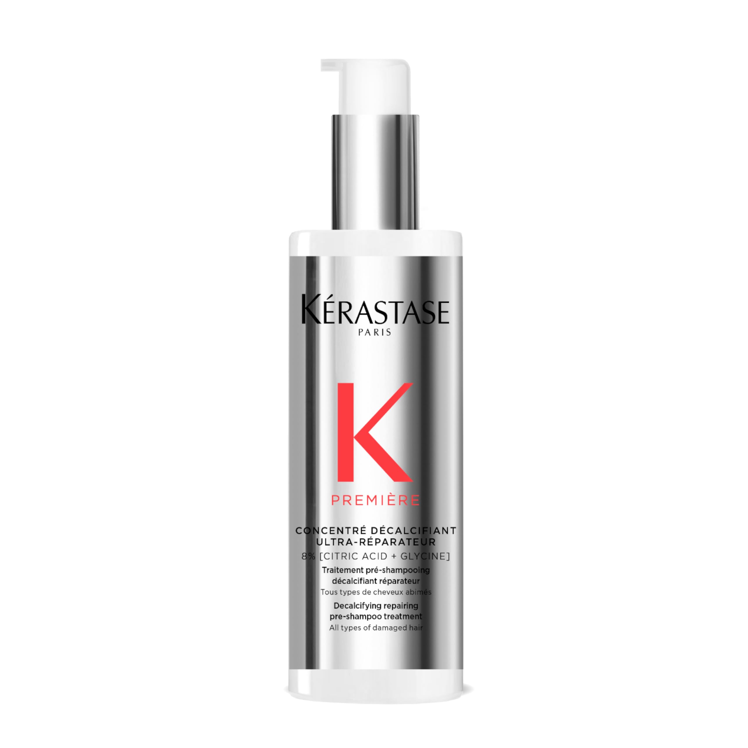 Kerastase Premier Decalcifen shampoo in a sleek bottle for detoxifying and repairing hair