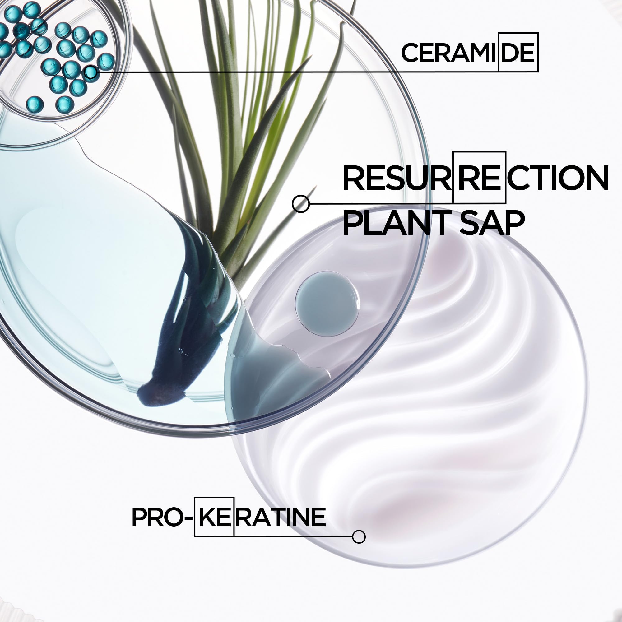 Kerastase refill sachet damaged hair with ceramide, resurrection plant sap, and pro-keratine ingredients