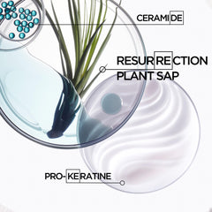 Kerastase refill sachet damaged hair with ceramide, resurrection plant sap, and pro-keratine ingredients