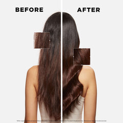 Before and after showing the results of Kérastase Resistance Extensionist conditioner UAE on hair