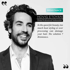 Kérastase Resistance hair mask promoted by Hovig Etoyan for damaged hair recovery