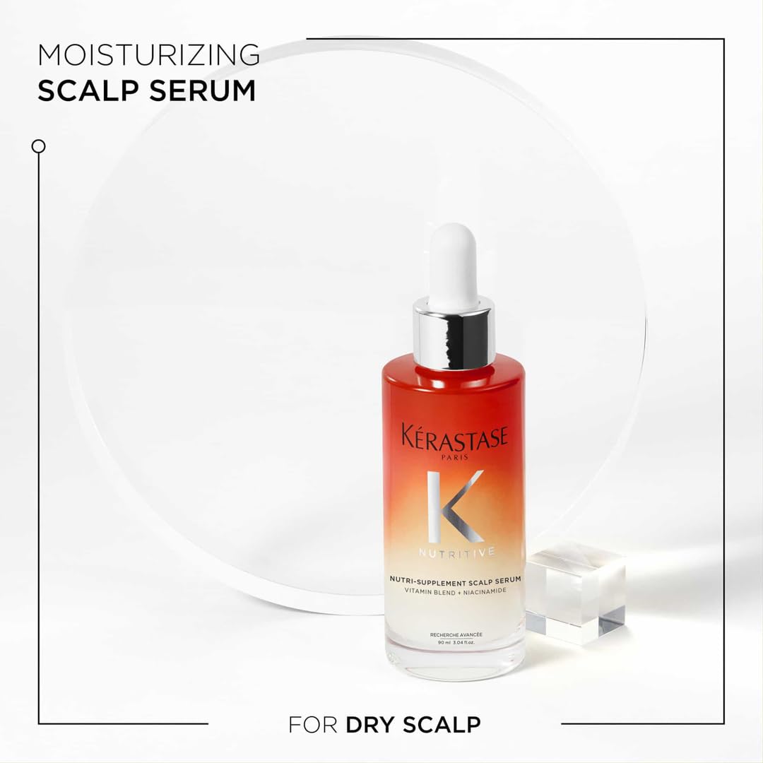 Keratase scalp hydrating serum in red bottle for nourishing and moisturizing dry scalp