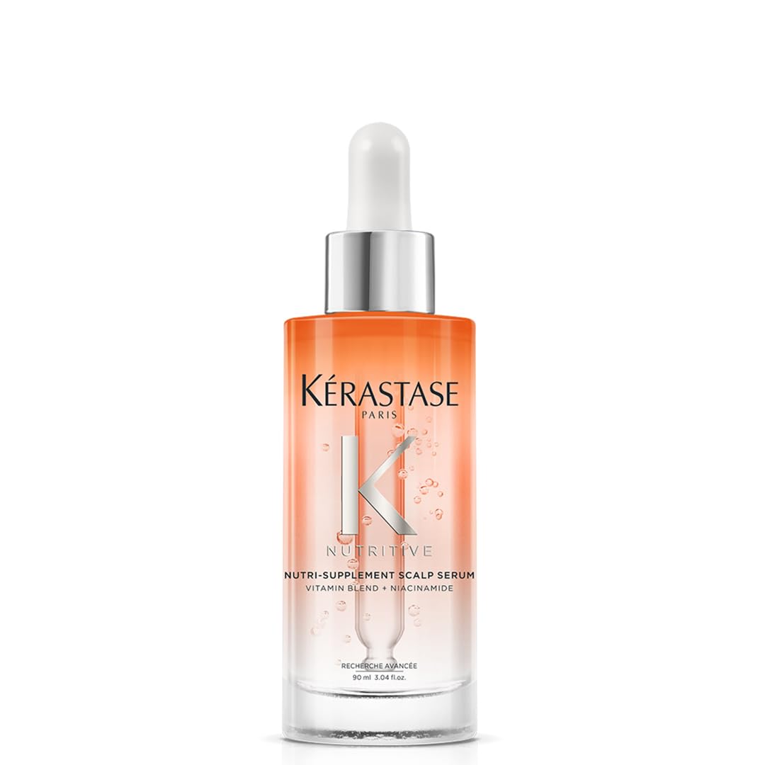 Keratase scalp hydrating serum in a glass bottle with dropper for healthy scalp nourishment