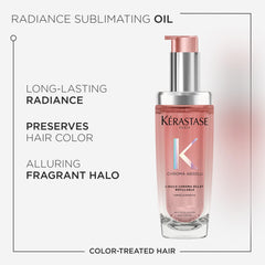 Kerastase Absolu hair oil UAE in a sleek bottle, enhances radiance for color-treated hair.