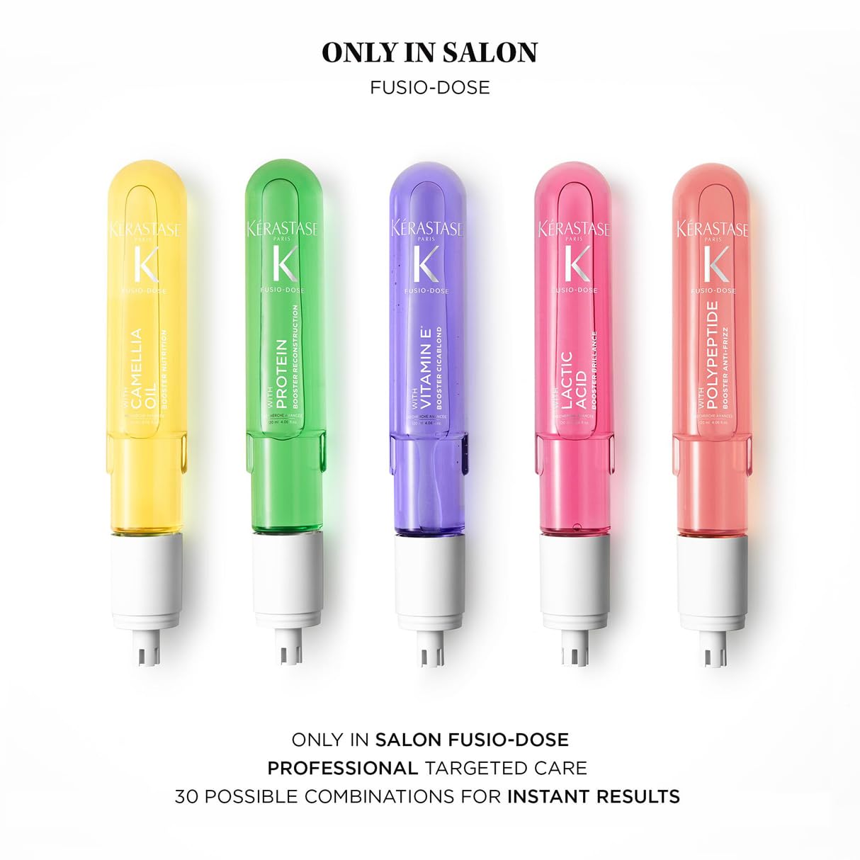 Keratase Fusio-Dose Professional Treatments in various colors for targeted hair care solutions