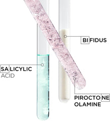 Ingredients of Keratase Anti-Dandruff Shampoo UAE in test tubes showing salicylic acid and piroctone olamine