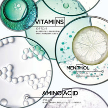 Shampoo benefits infographic with vitamins, amino acid, and lemon slice graphics