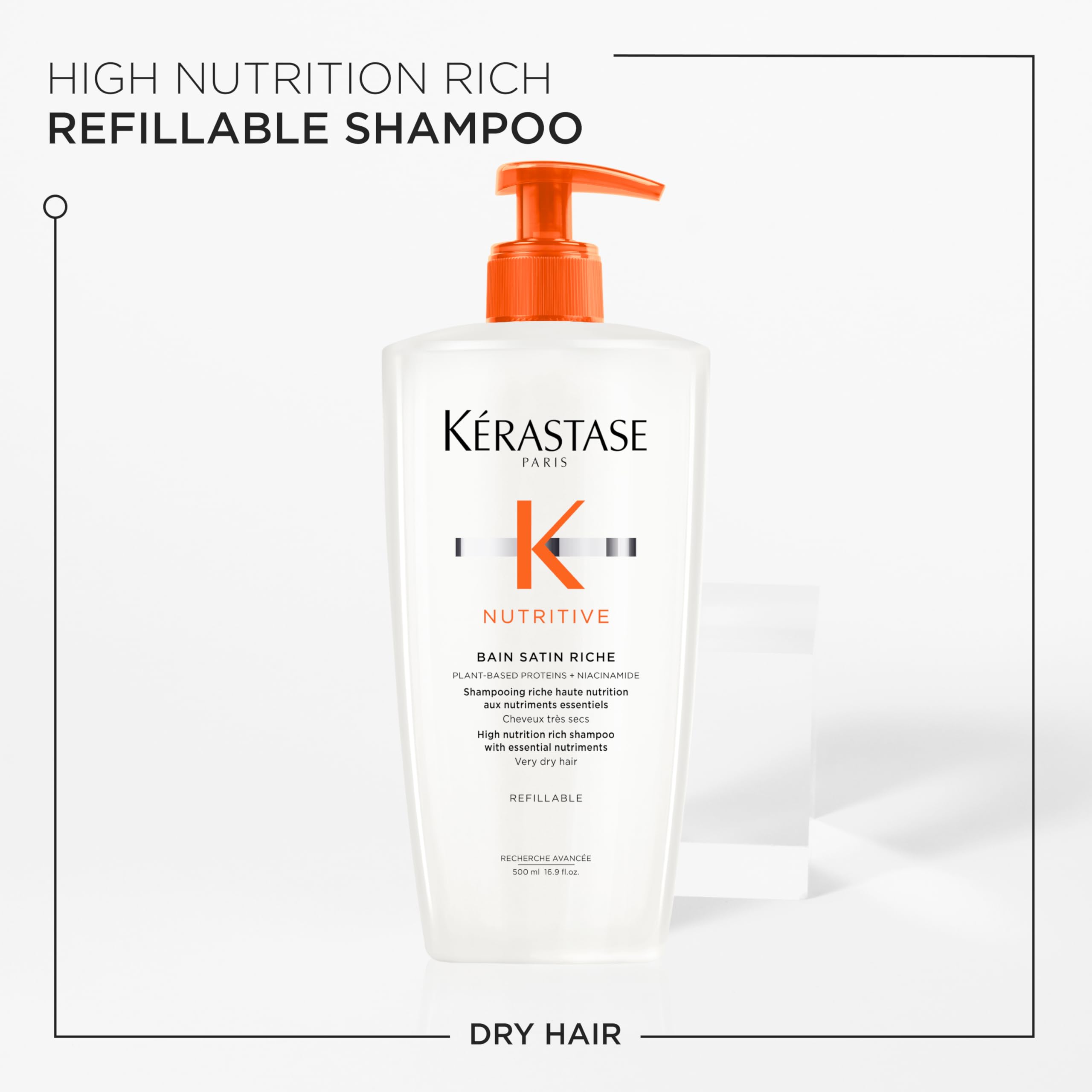 Kerastase shampoo for very dry hair in a refillable bottle for high nutrition rich hair care