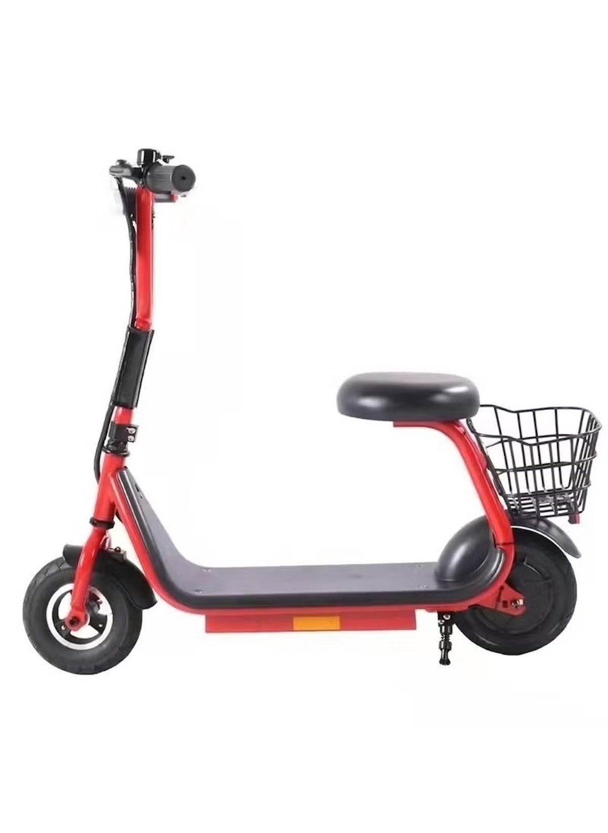 Aster kids 36V 250W electric scooter in red with seat and rear basket for children