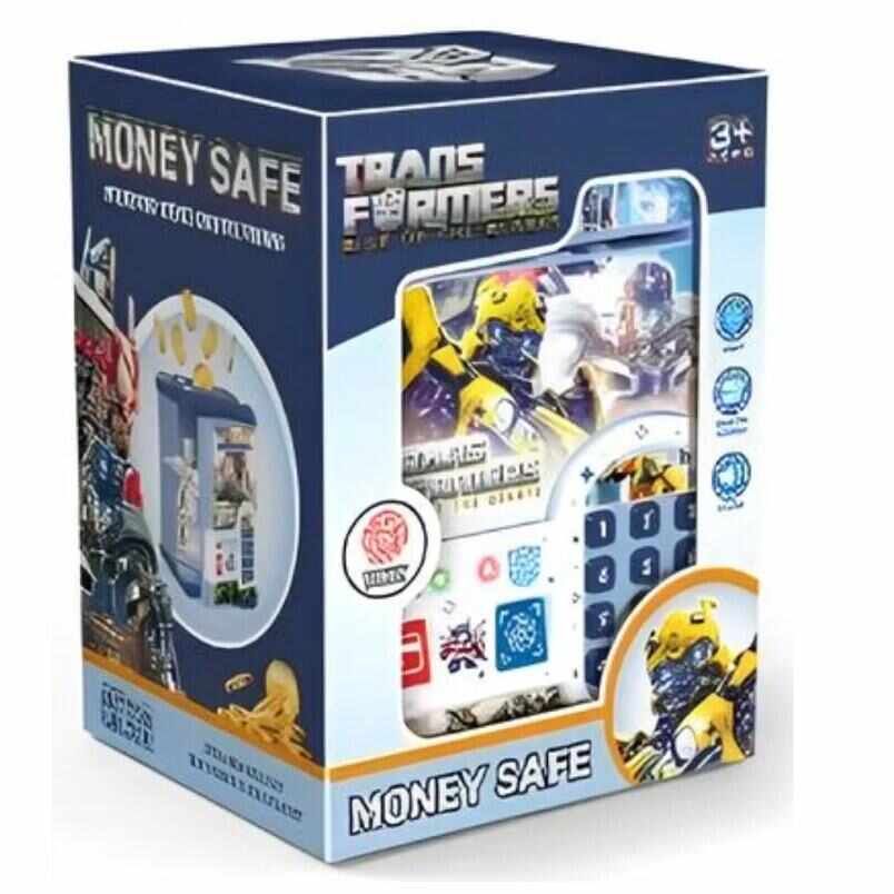 Huitich kids ATM money box with fingerprint lock Transformer style money safe for children