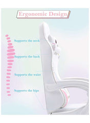 Huitich kids gaming chair with footrest showcasing ergonomic support for neck, back, waist, and hips