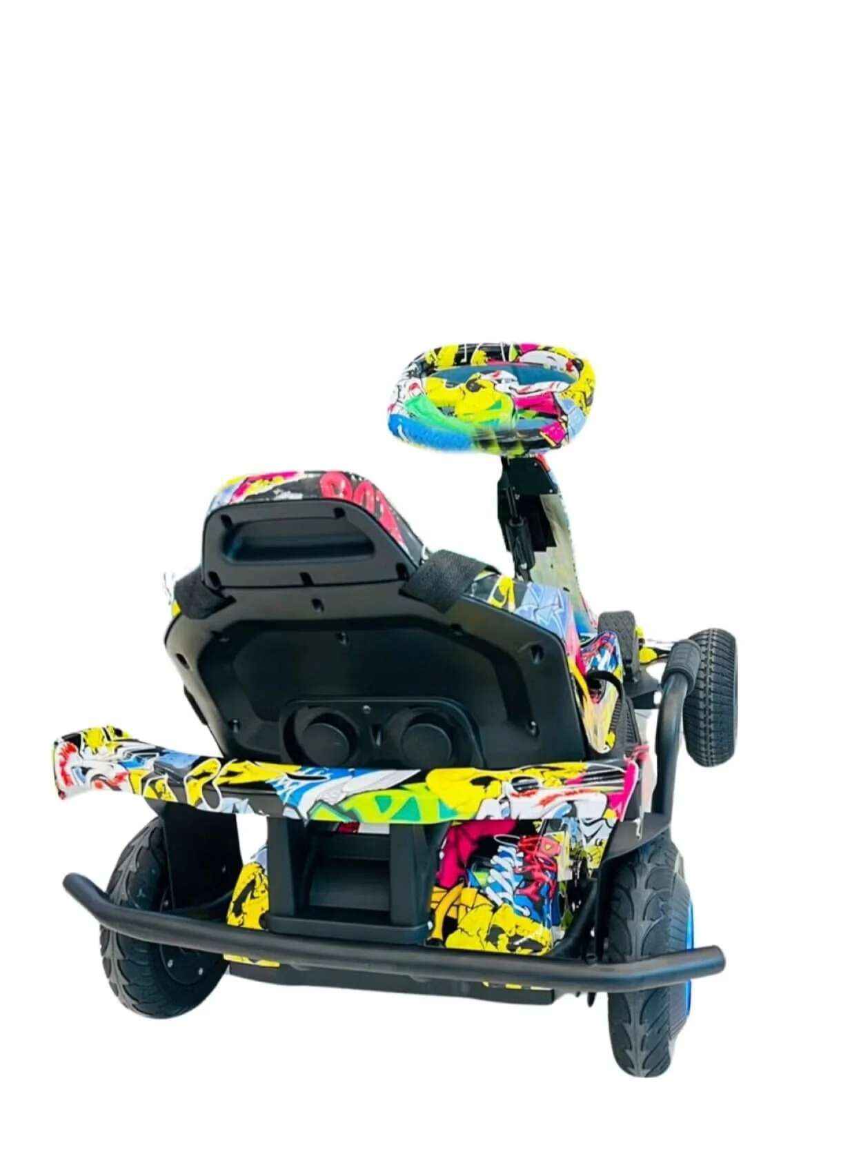 Huitich colorful kids go kart up to 60kg with sturdy frame and rear view from the back