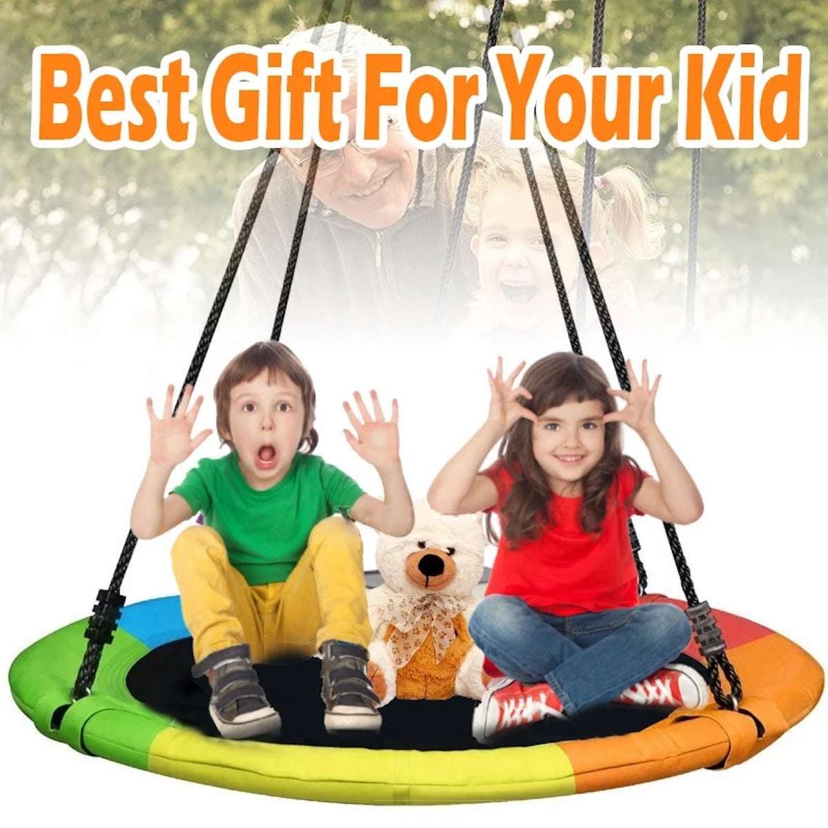 Colorful kids hammock swing indoor outdoor for fun playtime with friends and family