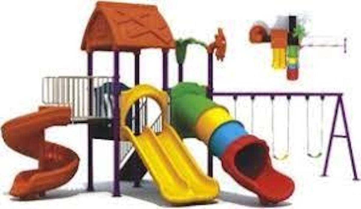 Huitich kids outdoor playground set featuring slides, swings, and colorful play structures