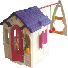 Huitich kids outdoor playhouse with swing for fun and active playtime in the backyard