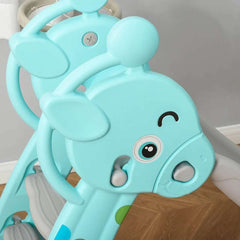 Huitich kids playground slide UAE in cheerful blue with playful animal design for indoor fun