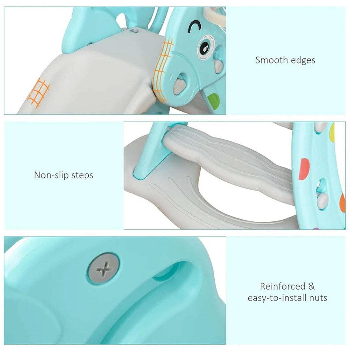 Huitich kids playground slide UAE with smooth edges and non-slip steps for safe play