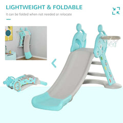 Huitich kids playground slide UAE in blue and grey, foldable and lightweight for easy storage