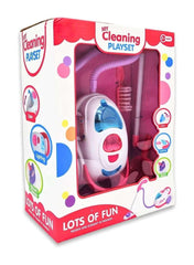 Huitich pretend play cleaning set with accessories pink toy vacuum and cleaning tools in packaging