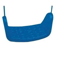 Kids slide swing seat, blue plastic pan with hanging ropes