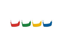 Kids slide swing seat set: red, green, yellow, and blue hanging swings