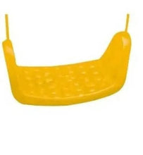 Kids slide swing seat, yellow plastic pan with hanging ropes