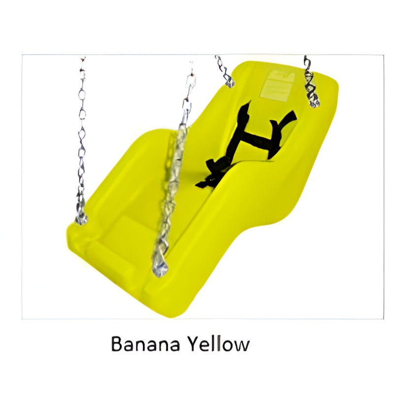 Banana yellow kids swing seat with safety harness by Huitich for secure playground fun