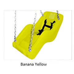 Banana yellow kids swing seat with safety harness by Huitich for secure playground fun