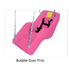 Huitich bubble gum pink kids swing seat with safety harness and metal chains for playground