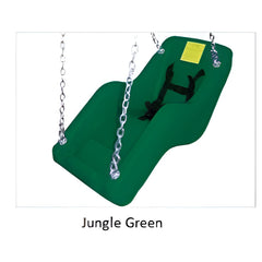 Huitich jungle green kids swing seat with safety harness for secure playground fun