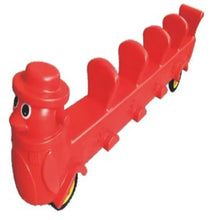 Kids train table track train piece, red plastic with wheels