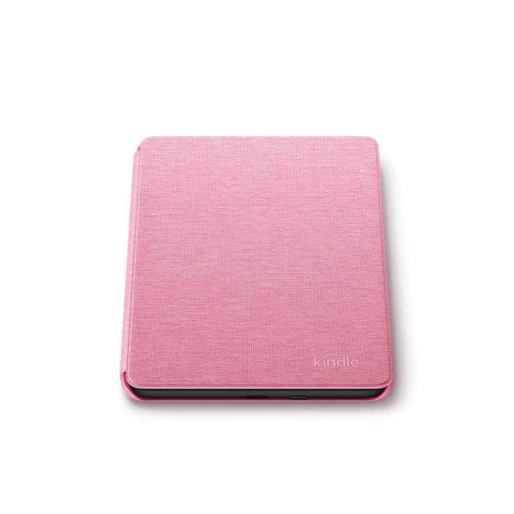 Pink lightweight Kindle protective cover by Huitich AMZ with textured fabric finish