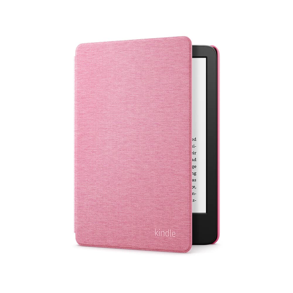 Pink lightweight Kindle protective cover by Huitich AMZ with textured finish and Kindle logo