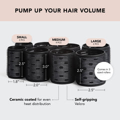 Kitsch best heatless curlers for waves set with small medium and large ceramic coated self-gripping rollers