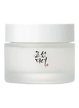 White facial moisturizer jar with lid and centered label on front