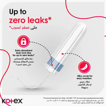 Kotex zero leaks tampon diagram with silky cover for easy insertion