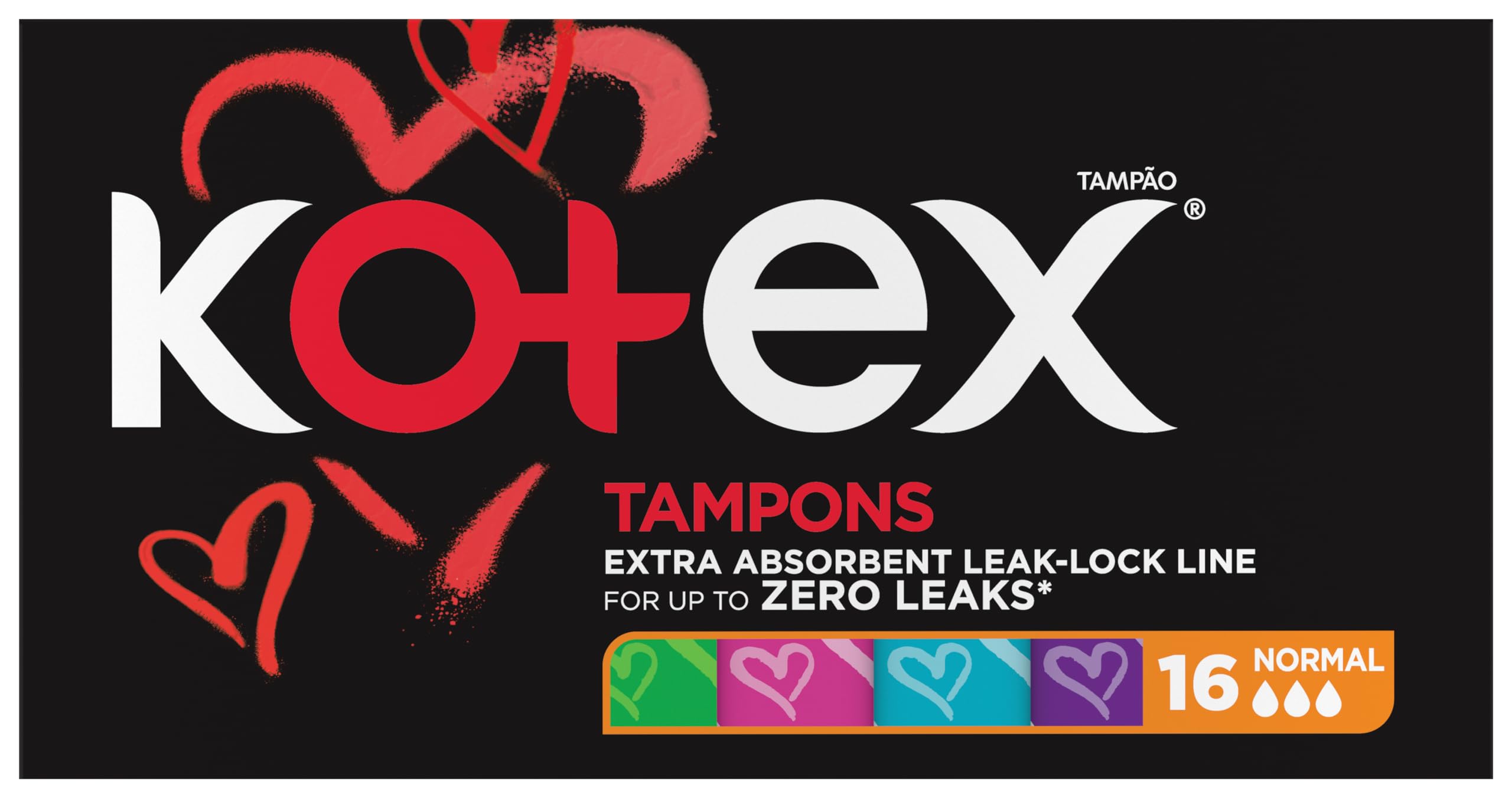 Kotex silky cover tampons UAE black box 16 normal extra absorbent leak lock line for zero leaks