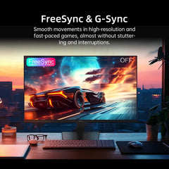 KTC 1080p 100Hz PC monitor displaying a high-speed racing game with FreeSync and G-Sync technology