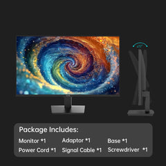 KTC 1080p 100Hz PC monitor with slim bezels and adjustable tilt stand showing colorful galaxy image