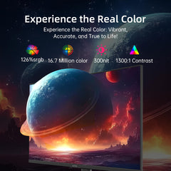 KTC 1080p 100Hz PC monitor displaying vibrant space-themed image with vivid colors and high contrast