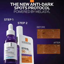 Anthelios UVmune 400 SPF 50+ anti-dark spots fluid bottle and serum bottle.