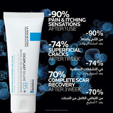 La Roche-Posay Cicaplast B5+ balm tube, white cream tube with blue stripe