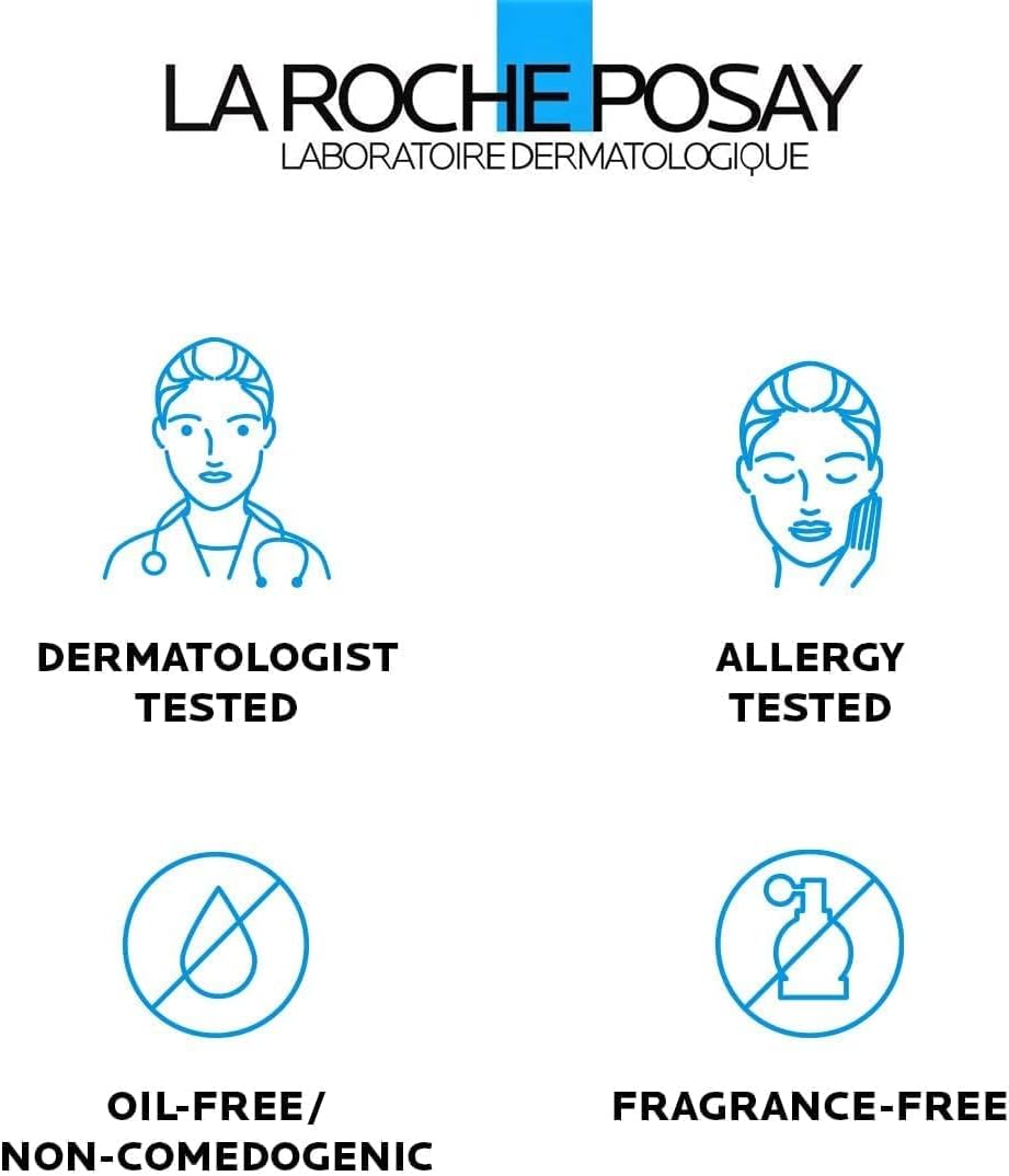 La Roche-Posay Effaclar face wash dermatologist tested allergy tested oil free and fragrance free icons